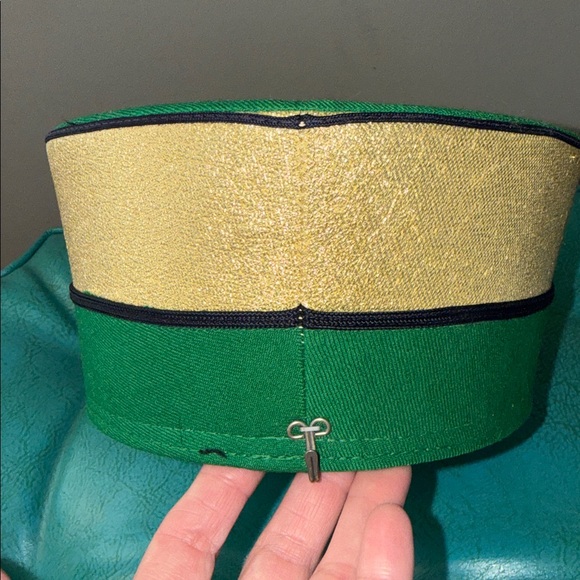 Vintage Ostwald green and gold starburst marching band hat shako - Picture 8 of 16